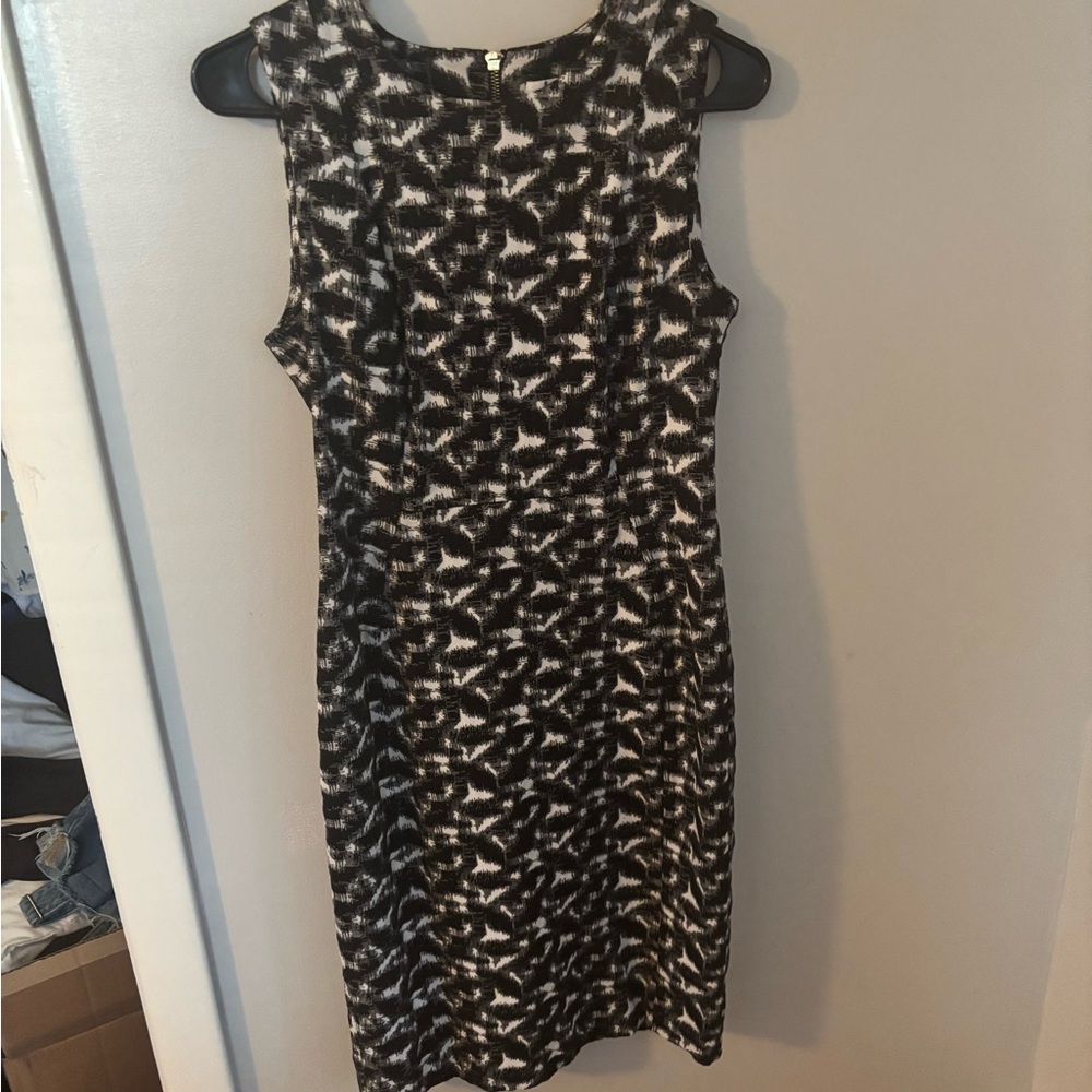 Calvin Klein Black and White Midi Dress